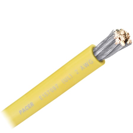 Pacer Group Pacer Yellow 2 AWG Battery Cable - Sold By The Foot WUL2YL-FT